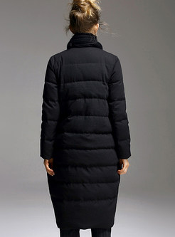 Casual Straight Thick Zip-up Down Coat