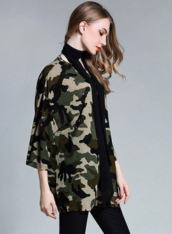 Casual Camouflage Print Oversized T-shirt