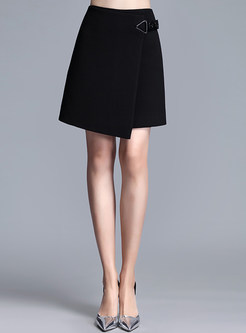 Stylish Irregular Patch A-line Skirt