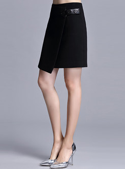 Stylish Irregular Patch A-line Skirt