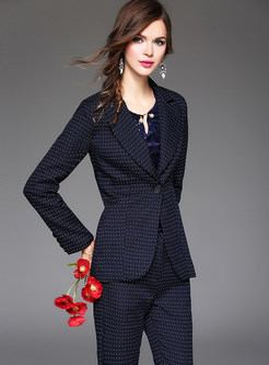 Work Slim Dot Two-piece Outfits