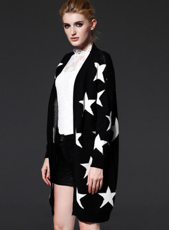 Stylish Star Pattern Zip-up Sweater