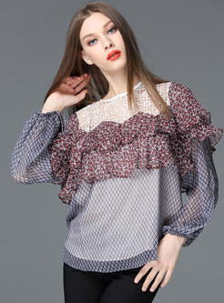 Patch Peplum Floral Lace Plus Size T-shirt