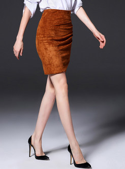 Asymmetric Slim Sexy Pleated Bodycon Skirt