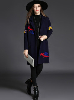 Thick Embroidery Long Coat