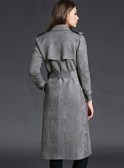 Belted Big Print Trench Coat