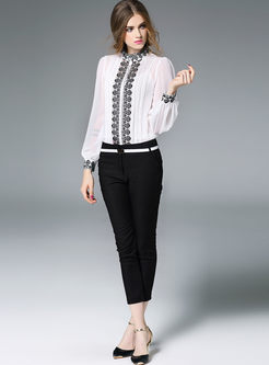 Elegant Ethnic Embroidery Perspective Blouse