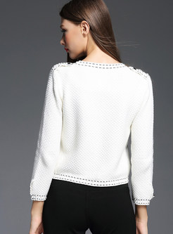 Brief V-neck Zip-up Sweater