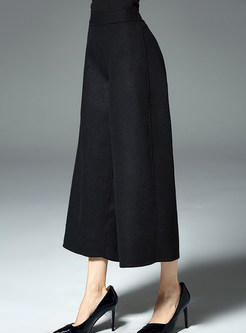 Thick Slim Ankle-length Straight Wide leg Pants