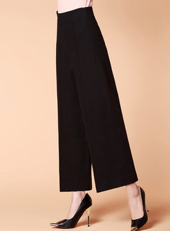 Thick Slim High-waist Solid Color Pants