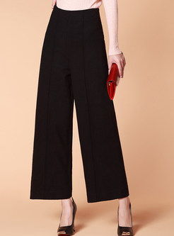 Thick Slim High-waist Solid Color Pants