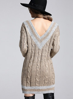 Chic V-neck Slim Long Sleeve Sweater