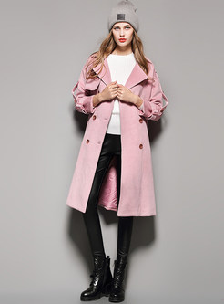 Drop Shoulder Double-breasted Belted Wool Coat