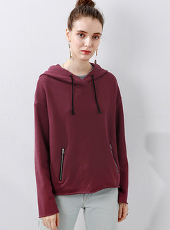 Casual Hooded Pure Color Hoodies