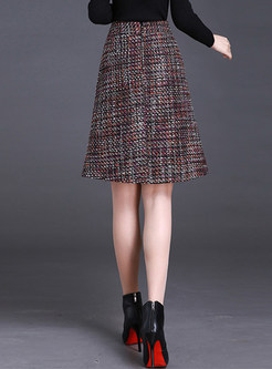 Vintage A-line Grid Skirt