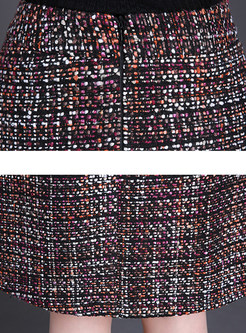 Vintage A-line Grid Skirt