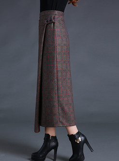 Vintage Slit Asymmetrical Slim Skirt