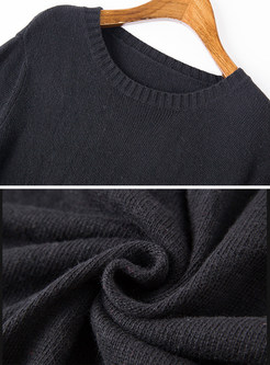 Black Casual Pocket Knitted Dress