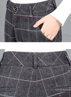 Fashion Grid Slim Pencil Pants