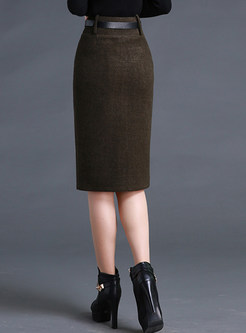 Vintage Slim Slit Bodycon Skirt