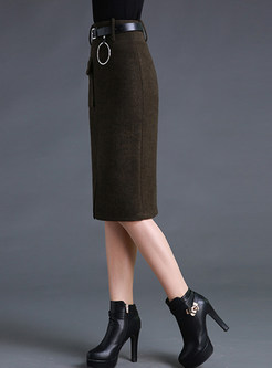 Vintage Slim Slit Bodycon Skirt