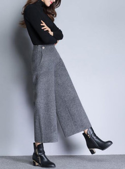 Brief Pure Color Straight Wide Leg Pants