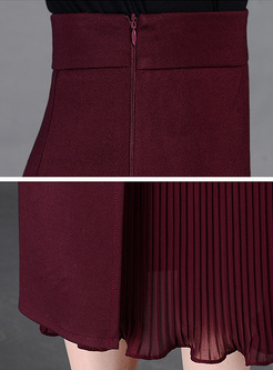 Skinny Asymmetric Patch Solid Color Skirt