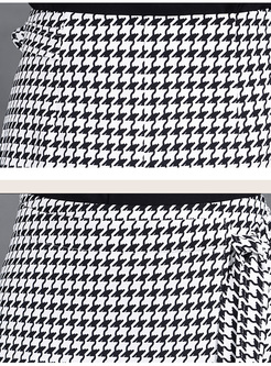 British Plaid Print Asymmetric Patch A-line Skirt