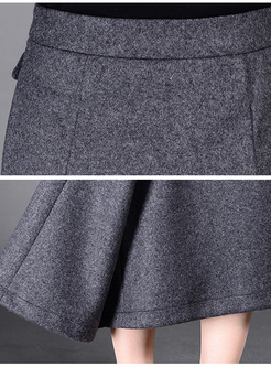 Retro Asymmetric Patch Long Skinny Skirt