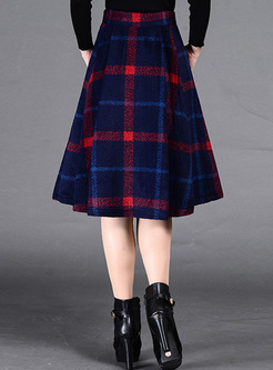 British Plaid Pattern High Waist Skirt