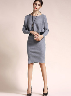Casual Loose Wool Pencil Knitted Dress