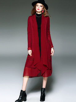 Long Thick Loose Solid Color Cardigan Coat