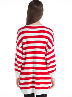 Brief Striped Loose Thick Sweater