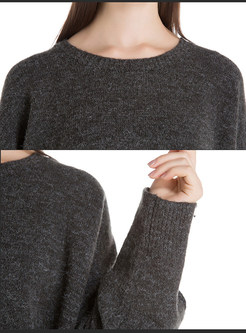 Loose O-neck Knit Pullover Sweater