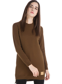 Brief Oversize Pullover Knit Wool Sweater