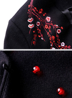 Singe-breasted Embroidery Temperament Coat
