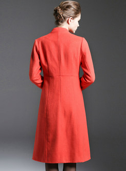 Brief Wool Thick Stylish Long Sleeve Coat