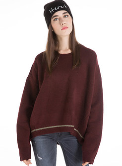 Loose O-neck Knit Pullover Sweater