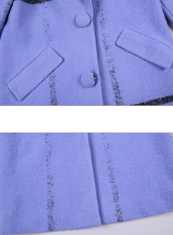 Elegant Plaid Pattern Notched Collar Coat