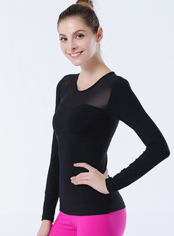 Patch Slim Long Sleeve T-Shirt For Sport