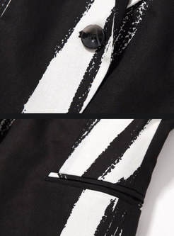 Slim Monochrome Color-matched Notched Collar Blazer