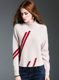 Brief Hit Color O-neck Sweater
