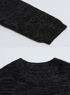 Vintage Loose Irregular Hem Knitted Sweater