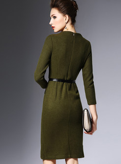 Elegant Slim Tight Waist Knitted Dress