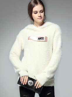 Casual Hooded Pure Color Sweater