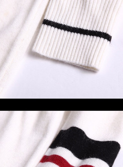 Slim Color-matched Stripe Knitted Sweater