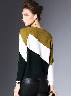 Slim Personality Hit Color Sweater