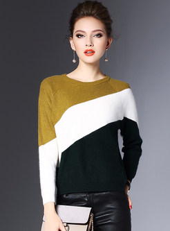 Slim Personality Hit Color Sweater