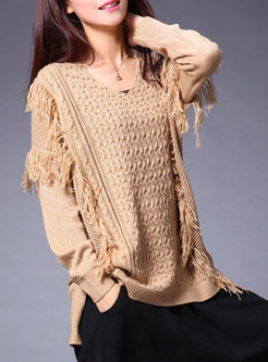 Casual O-neck Hollow Out Sweater