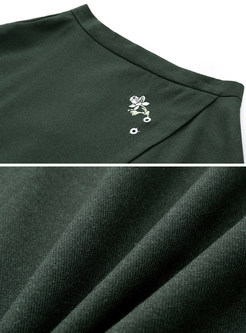High-Waist Embroidery Asymmetric Stylish Skirt